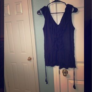 🌹WHBM Black Ruffle Top